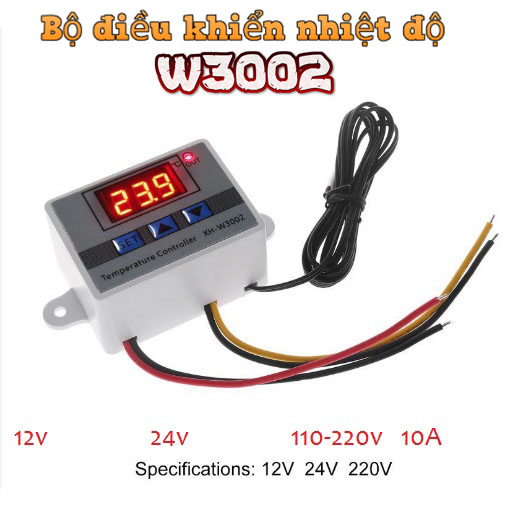 Bộ điều khiển nhiệt độ XH W3002, Bộ cảm biến tự động, sấy, sưởi, làm mát, làm lạnh, chế lò ấp trứng DIY, quạt hồ thủy sinh, ủ sửa chua