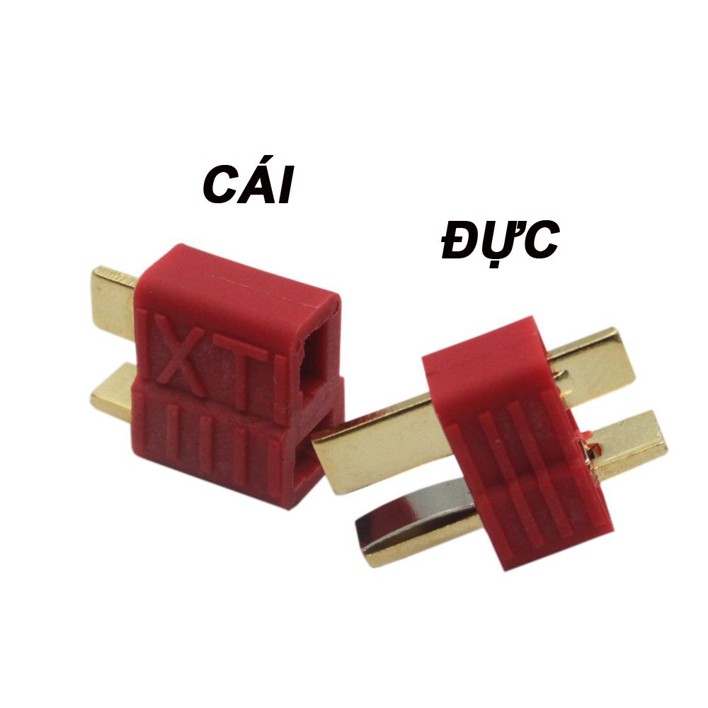 Giắc cắm pin lipo chữ T (jack T plug) cho Pin RC, xe cano điều khiển, máy bay flycam