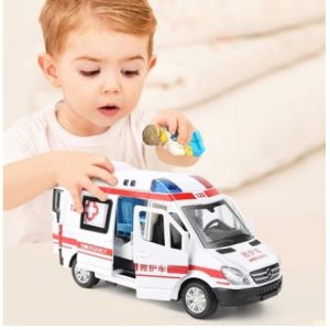 Mô hình Xe cứu thương mô hình RMZ city car vỏ kim loại