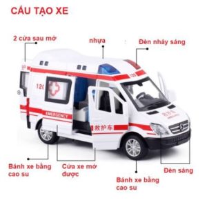 Mô hình Xe cứu thương mô hình RMZ city car vỏ kim loại