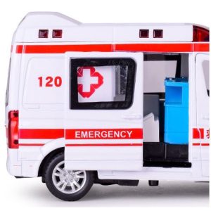 Mô hình Xe cứu thương mô hình RMZ city car vỏ kim loại