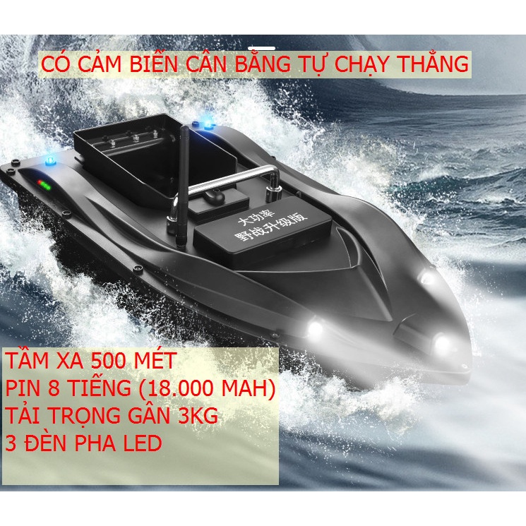 Thuyền thả thính 1 ben điều khiển từ xa 500m Pin 18000mah