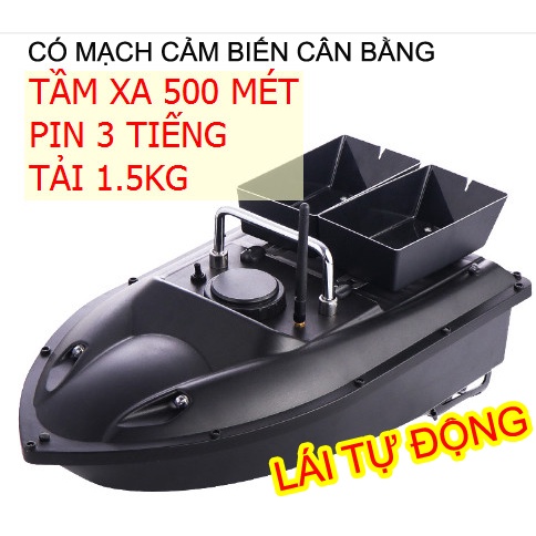 Thuyền thả thính 2 ben điều khiển từ xa 500m tàu cano thả mồi câu