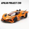 Mô hình xe APOLLO PROJECT EVO 124 hãng XHD vỏ hợp kim, mở full cửa, có âm thanh và đèn