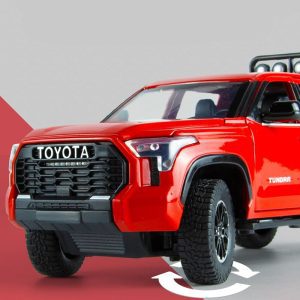 Mô hình xe Toyota Tundra pickup phiên bản 2023 tỉ lệ 124 vỏ hợp kim, đánh lái, gập gương
