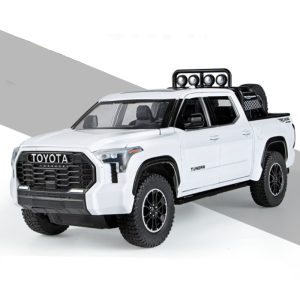 Mô hình xe Toyota Tundra pickup phiên bản 2023 tỉ lệ 124 vỏ hợp kim, đánh lái, gập gương