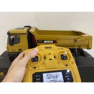 Xe ben công trình điều khiển từ xa huina 1582 bản nâng cấp vỏ kim loại đồ chơi mô hình xe tải 582 tỉ lệ 114
