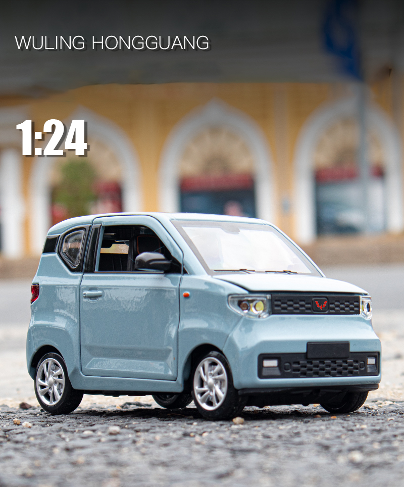 Xe mô hình điện Wuling HongGuang Mini EV tỉ lệ 124 vỏ hợp kim (5) Xe mô hình điện Wuling HongGuang Mini EV tỉ lệ 124 vỏ hợp kim