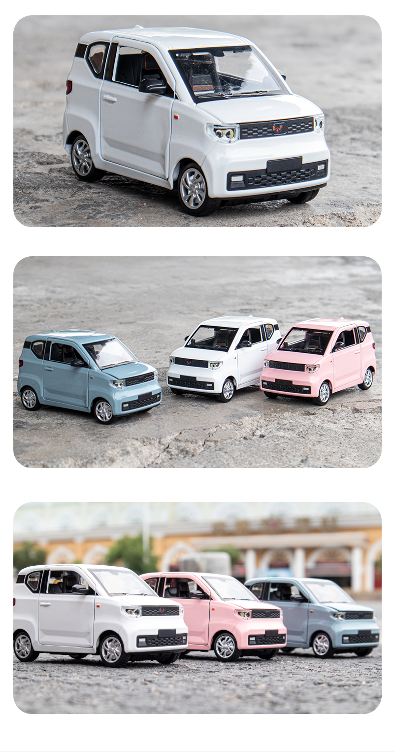 Xe mô hình điện Wuling HongGuang Mini EV tỉ lệ 124 vỏ hợp kim (8) Xe mô hình điện Wuling HongGuang Mini EV tỉ lệ 124 vỏ hợp kim