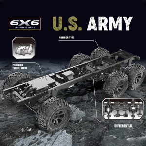 Xe điều khiển bán tải quân sự Fayee fy004 6wd US Military tỷ lệ 1:12 xe ô tô Rc có đèn led
