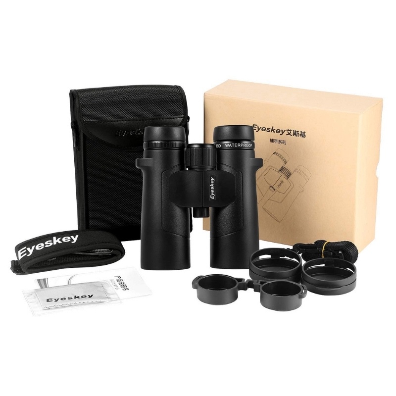 Ống nhòm 2 mắt Eyeskey 10X42ED siêu zoom chống nước, chống va đập đi săn ong, du lịch