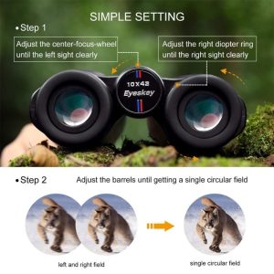 Ống nhòm 2 mắt Eyeskey 10X42ED siêu zoom chống nước, chống va đập đi săn ong, du lịch