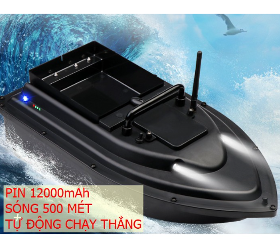 Thuyền thả thính, tàu cano 1 ben Pin 12000mah dung lượng cao, sóng tầm xa 500m, ca nô đánh bắt cá xa bờ, tàu thả thính